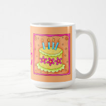 Yellow Happy Birthday Cake Mug mugs