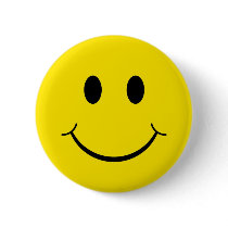 Yellow Happy Face Button