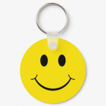 Yellow Happy Face Keychain