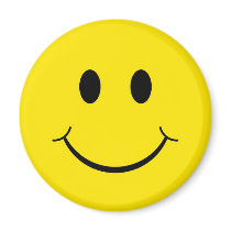 Yellow Happy Face Fridge Magnets