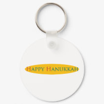 yellow Happy Hanukkah keychains