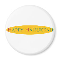yellow Happy Hanukkah magnets