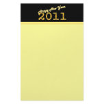yellow happy new year 2011 customized stationery