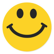 Yellow happy smiley face stickers