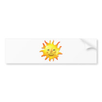 Yellow happy sun smiley face bumper stickers by SmileyFaceStore Yellow happy sun smiley face bumper stickers