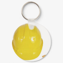 Yellow Hardhat and Earplugs keychains by claricardoza Yellow Hardhat and Earplugs keychains