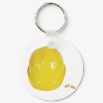 Yellow Hardhat and Earplugs keychains by claricardoza Yellow Hardhat and Earplugs keychains