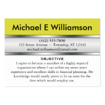 Yellow Header RESUME Business Cards business cards