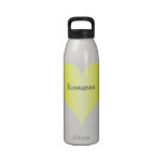 Yellow Heart Liberty Bottle Just Add Name Water Bottle