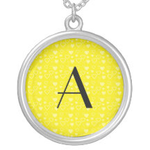 Yellow hearts monogram necklaces