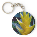 yellow Heliconia spp. flowers Keychain