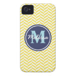 Yellow Herringbone Case-Mate iPhone 4 Case