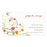 Yellow Hibiscus Chic Floral Swirls Swallows Birds business cards