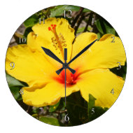 Yellow Hibiscus Clock