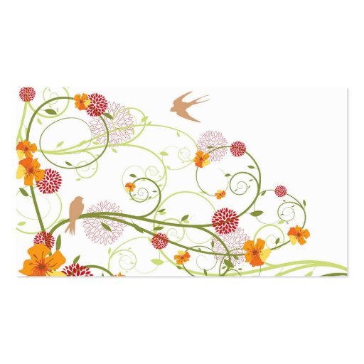 Yellow Hibiscus Floral Swirls Guest Place Card Business Card Template (back side)