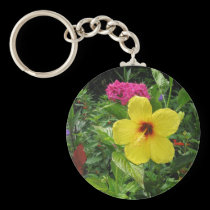 Yellow Hibiscus keychains