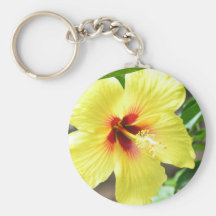 Yellow Hibiscus Keychains