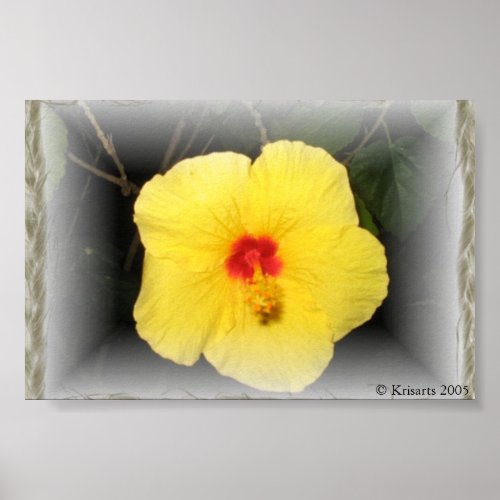 yellow hibiscus print