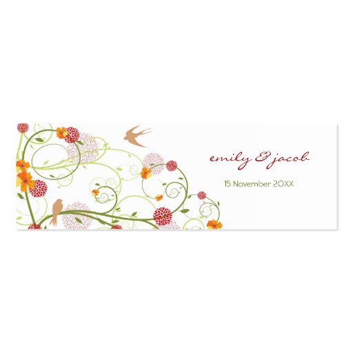 Yellow Hibiscus Swirls & Swallows TQ / Gift Tag Business Cards (front side)