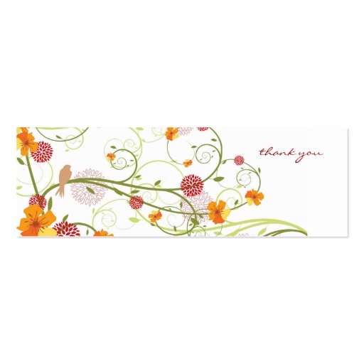 Yellow Hibiscus Swirls & Swallows TQ / Gift Tag Business Cards (back side)