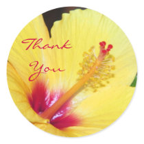 Yellow Hibiscus Thank You stickers