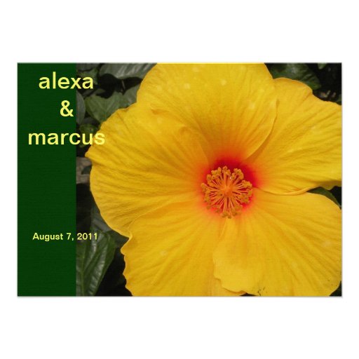 Yellow Hibiscus Wedding Invitation