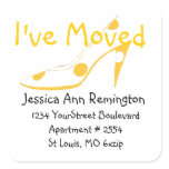 Yellow High Heel Shoe New Address stickers