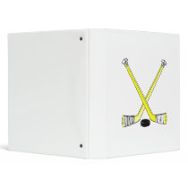 Yellow Hockey Sticks Binders