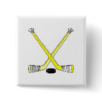 Yellow Hockey Sticks Button