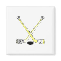 Yellow Hockey Sticks Magnet