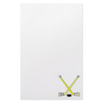 Yellow Hockey Sticks Stationery Paper