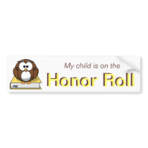 Yellow Honor Roll Bumper Sticker