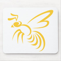 Yellow Hornet Logo Mousepads