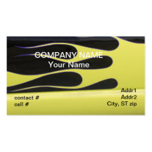yellow hotrod flames on black business card template