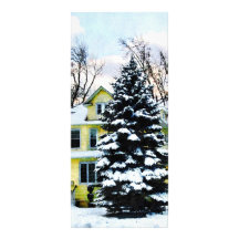 Yellow House in Snow Rack Card Design