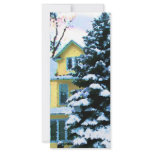 Yellow House in Snow Rack Card