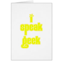 Yellow I Speak Geek cards
