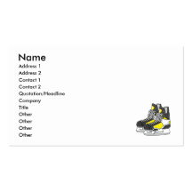 Yellow Ice Hockey Skates Business Card Templates