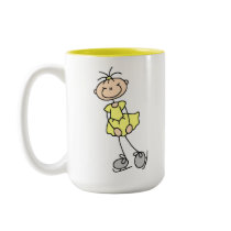 Yellow Ice Skater Girl Mug by stick_figures Yellow Ice Skater Girl Mug