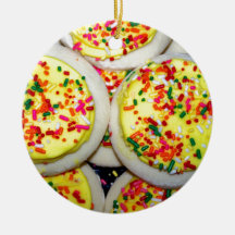 Yellow Iced Sugar Cookies w/Sprinkles Ornament