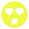 Yellow Infatuated Emoticon Sticker