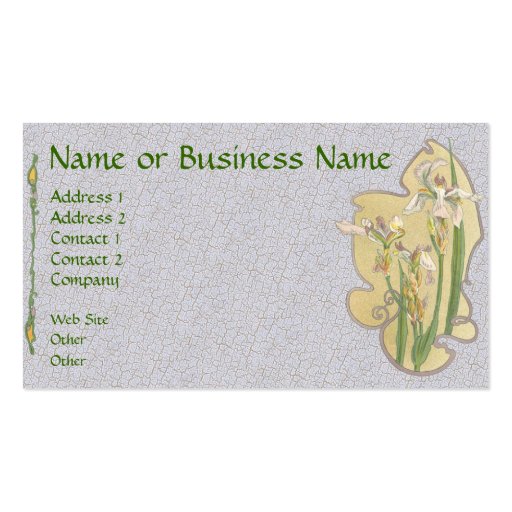 Yellow Iris Floral Business Profile Card Business Card (front side)