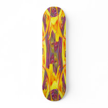 Yellow Iris Fractal Skateboard