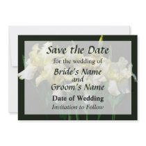 Yellow Irises Flavescens Save the Date invitations