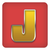 Yellow J on Red Monogram  Sticker stickers