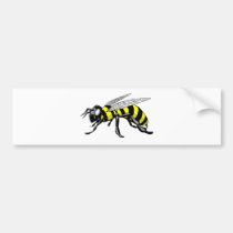 insect, bee, animal, vector, yellow jacket, wasp, Bumper Sticker with custom graphic design