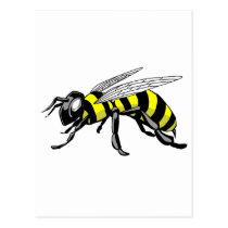 insect, bee, animal, vector, yellow jacket, wasp, Postkort med brugerdefineret grafisk design