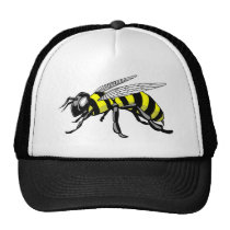 bee, wasp, hornet, insect, yellow jacket, animal, Trucker Hat with custom graphic design