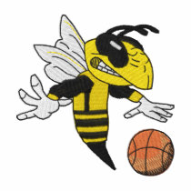 Yellow Jacket with Basketball embroidered shirts by ZazzleEmbroidery Yellow Jacket with Basketball embroidered shirts