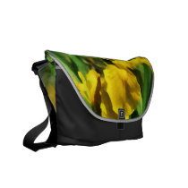 Yellow Japanese Irises messenger bags